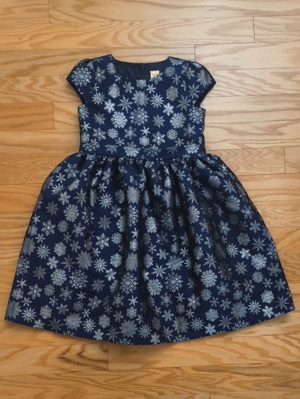 Gymboree Sleeveless Navy & Silver Snowflake Holiday Dress Size 10 NWOT